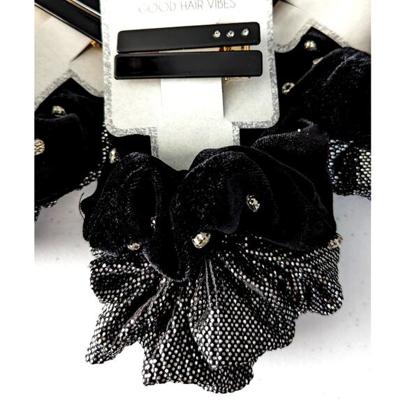 Berry Holiday Velvet Sparkle Scrunchie and Barrette Set - Picture 1 of 5